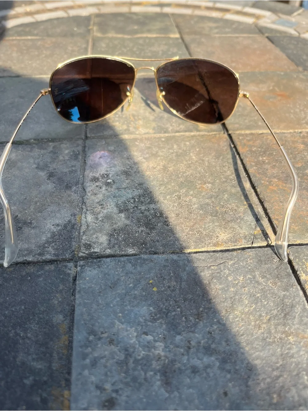 Ray-Ban Gold Frame Brown Lens Aviator Sunglasses